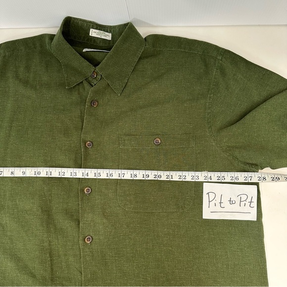 Orvis Shirt Mens XL Green Hemp Tencel Blend Short Sleeve Casual Soft Breathable - Picture 8 of 10